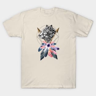 Beautiful Bear Flowers, Abstract Nature Design T-Shirt